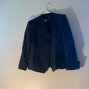 Giorgio Armani Black Wool Three Button Blazer Size 44